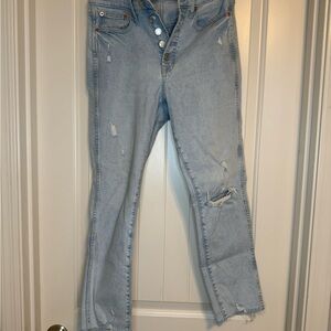 GAP Light Blue Straight Leg Distressed Women's Jeans, size 6/28